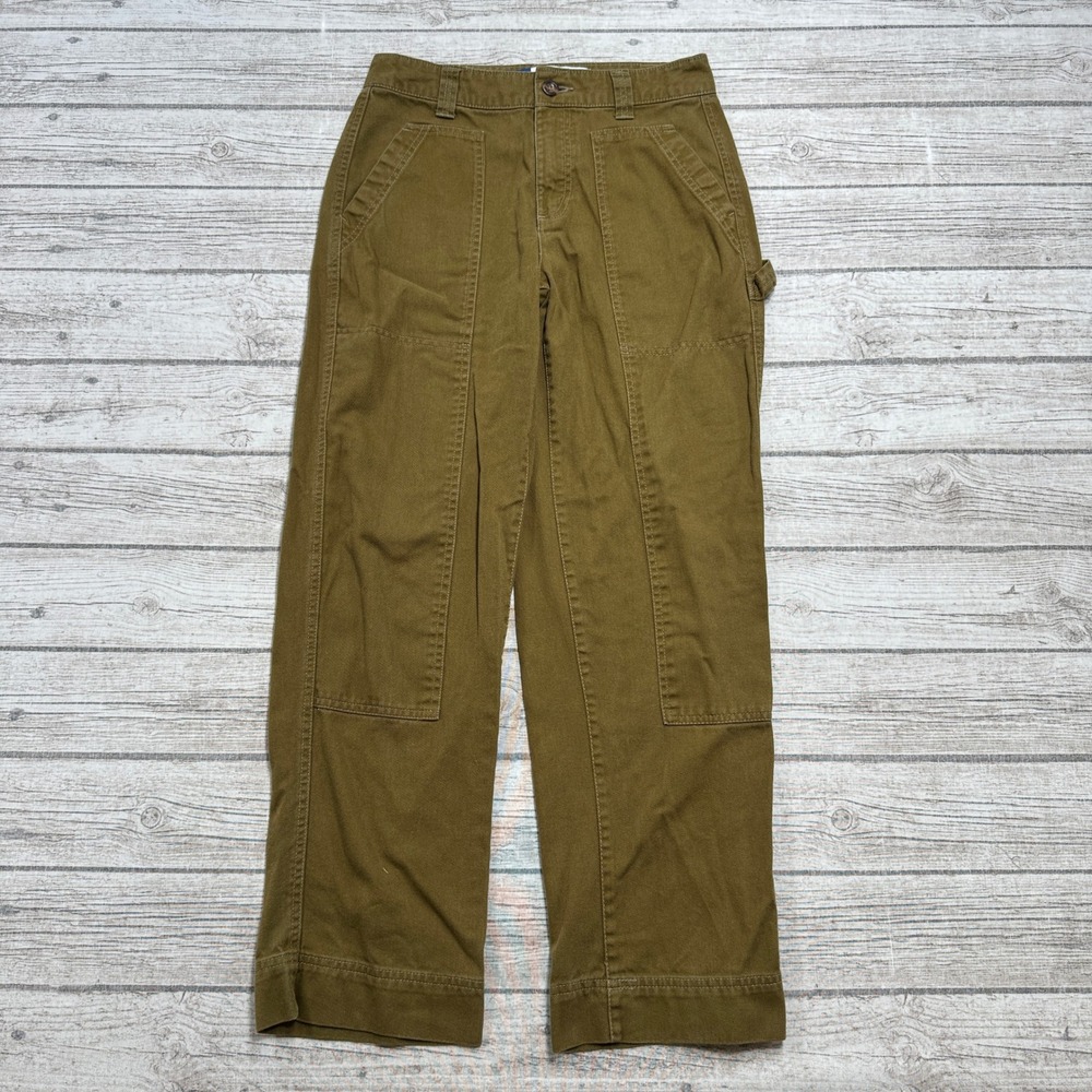 Y2K Old Navy Carpenter Pants Women's 4 Brown High Rise Straight Utility Workwear